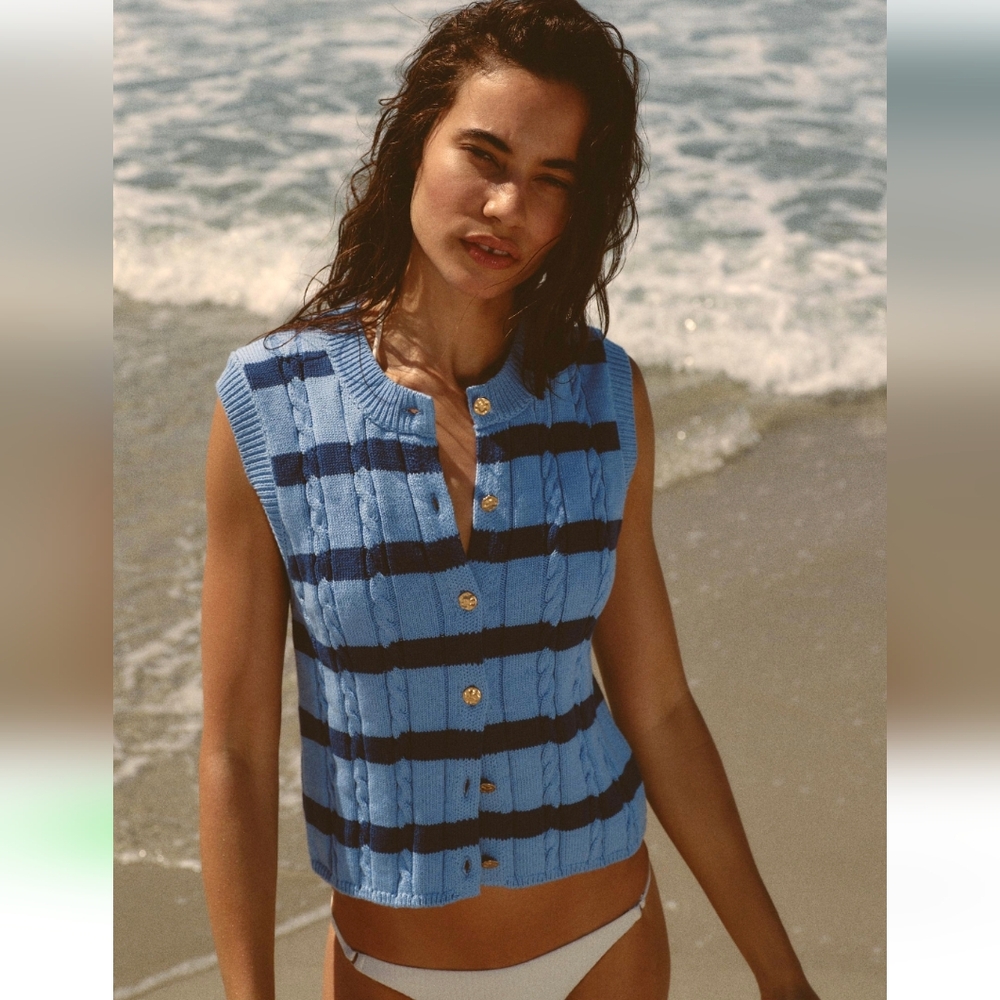 ZARA STRIPED WOVEN KNIT TOP